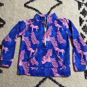 Lilly Pulitzer Girls Little Skipper Popover In Dazzle Zebra Print Sz M 6-7